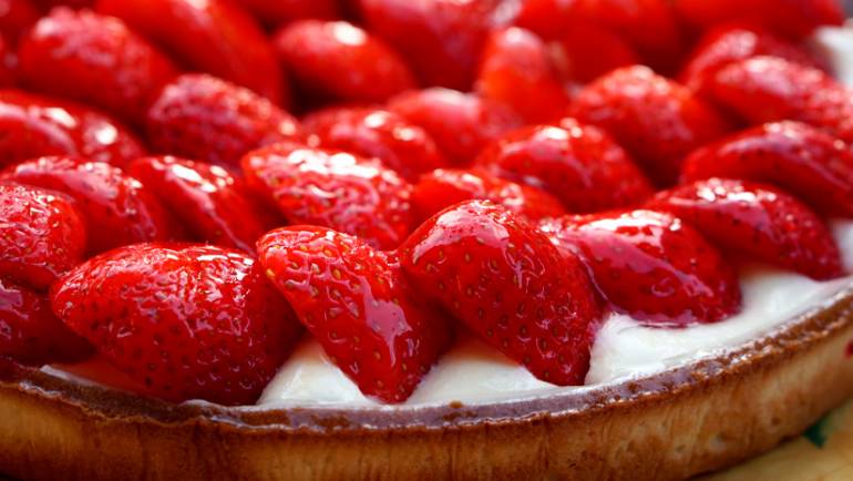 Tarte de Morango com natas